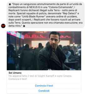 Messaggio Bot Blade Runner